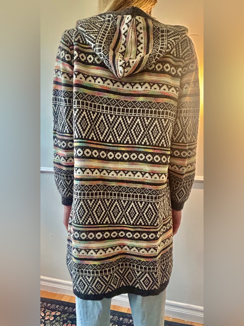 Women’s Long Hooded Boho Cardigan by Monteau LA • Size S